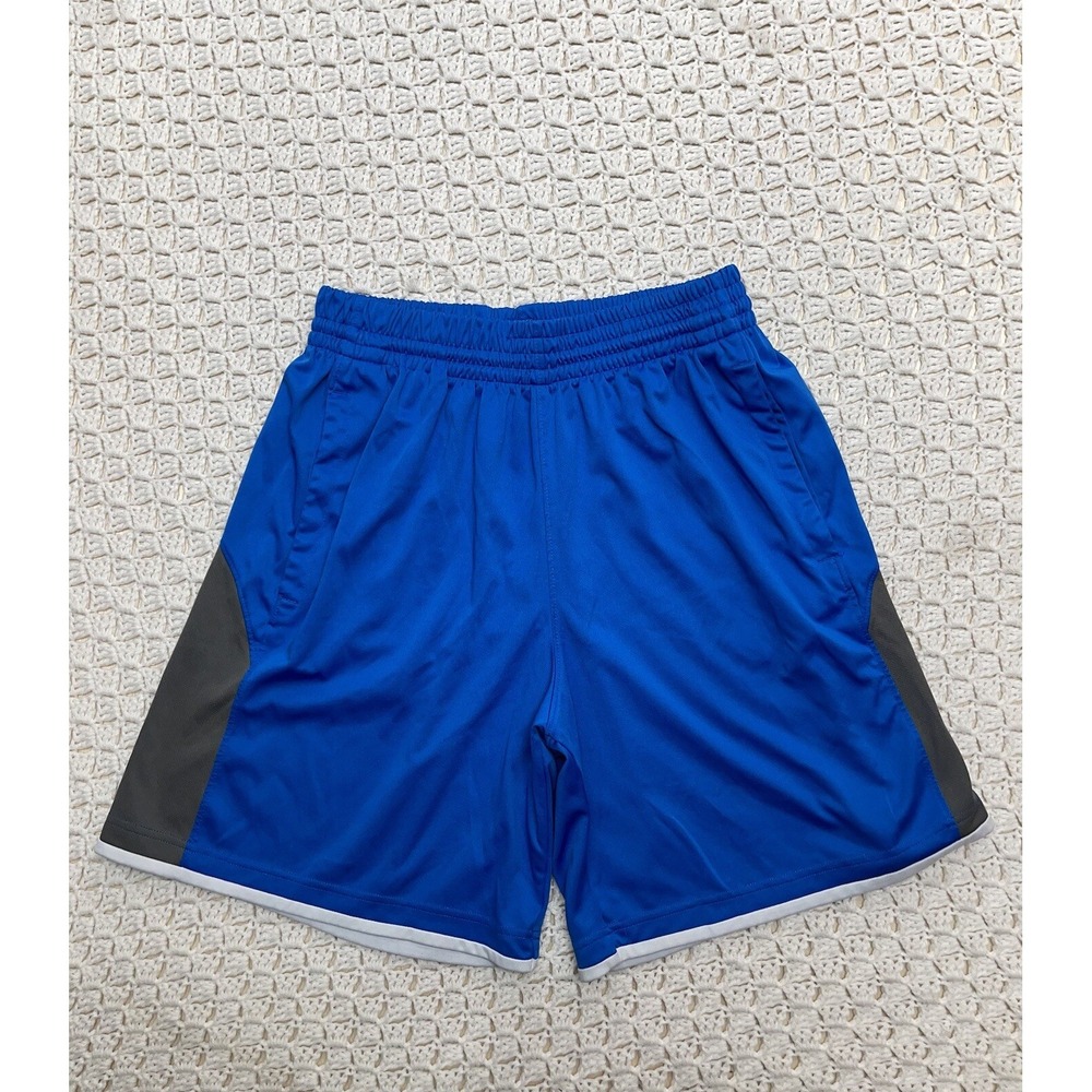 Bugle Boy Athletic Shorts Mens Size L Blue Grey Basketball 💯polyester Pockest